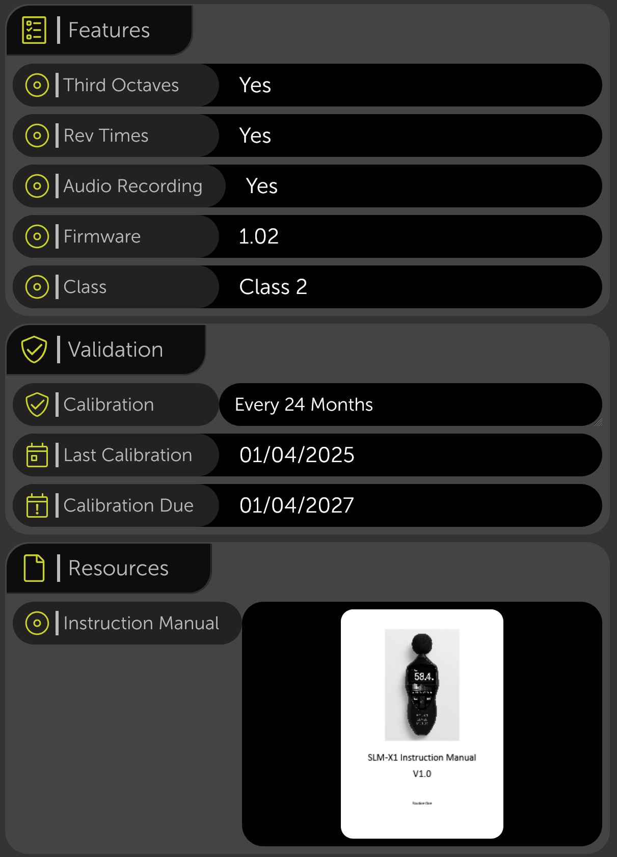 KiTrackr equipment features and resources from calendar